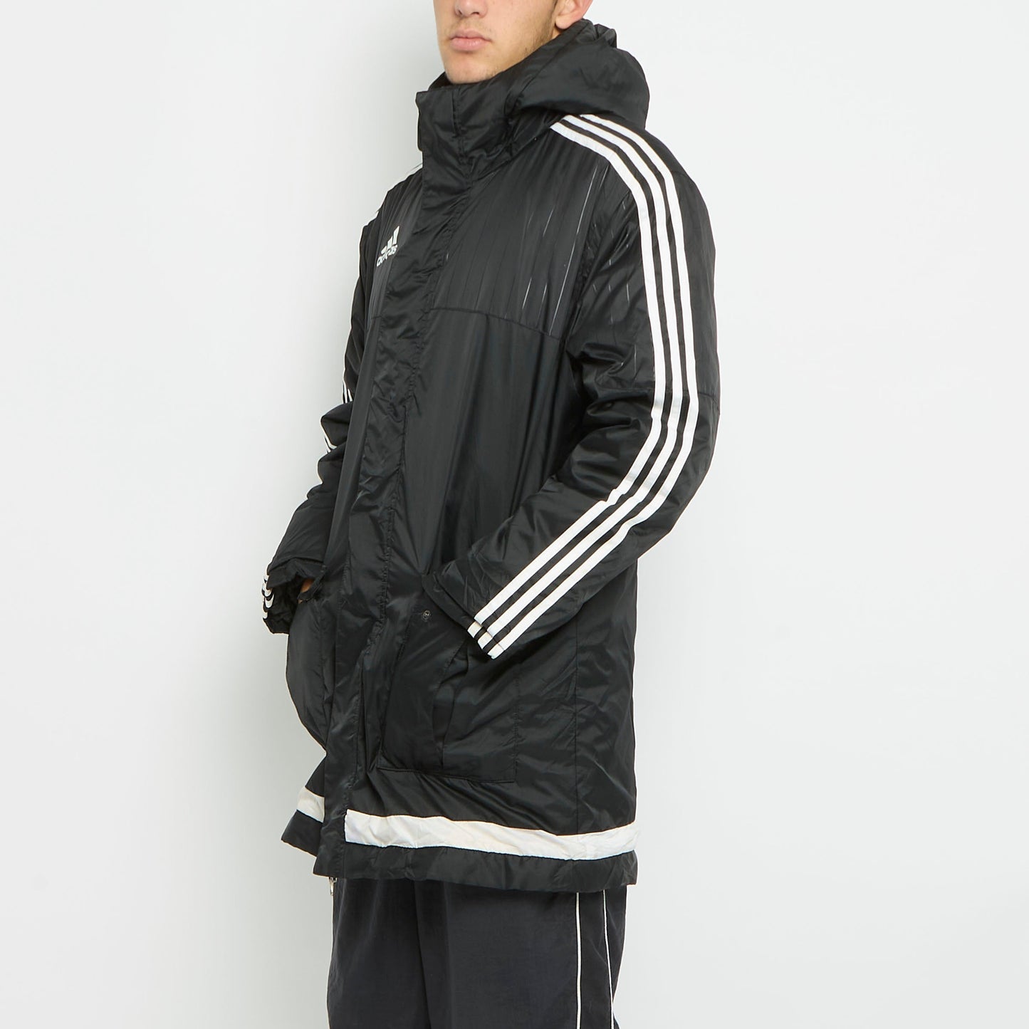 Adidas Logo Hooded Padded Jacket - M