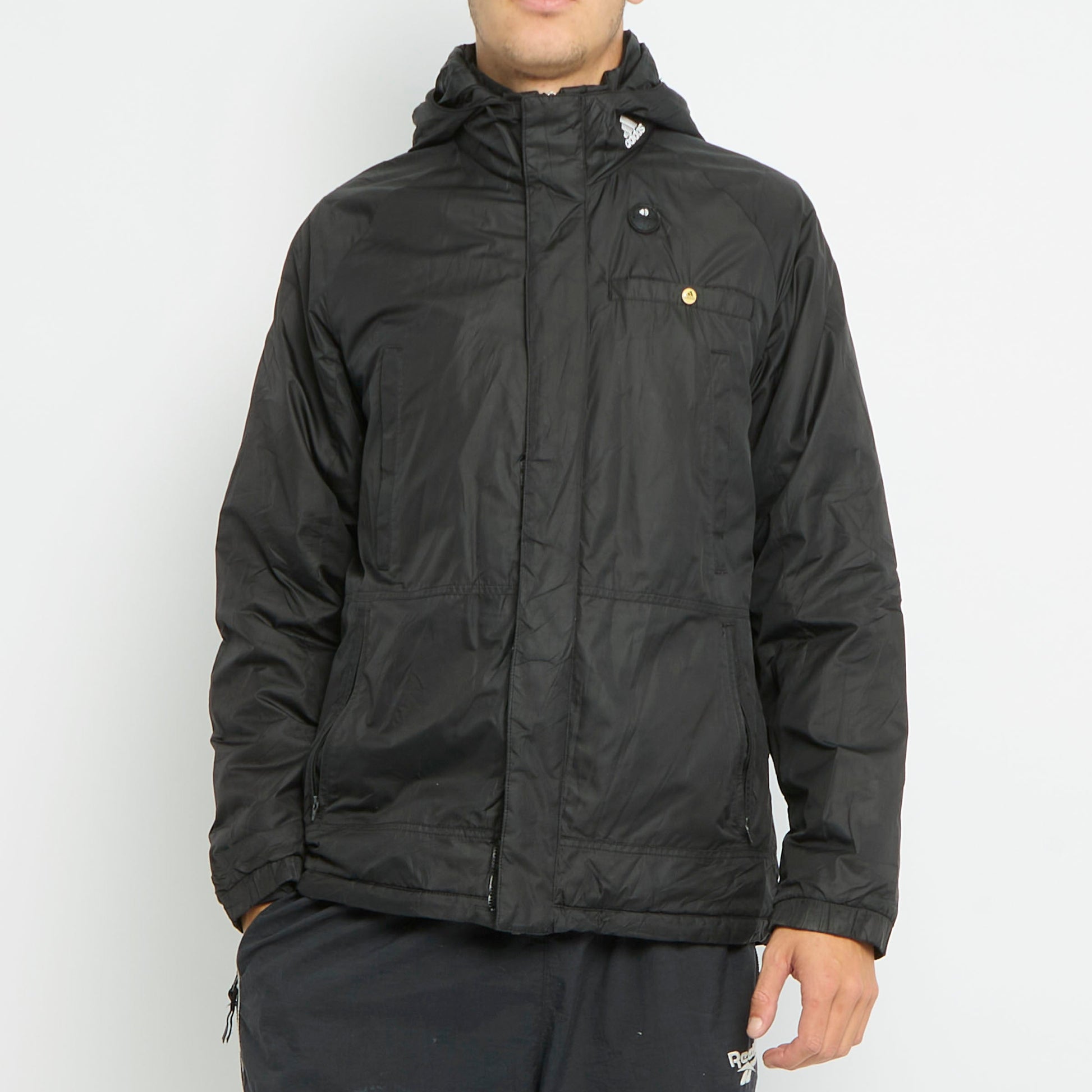 Adidas Logo Hooded Padded Jacket - S