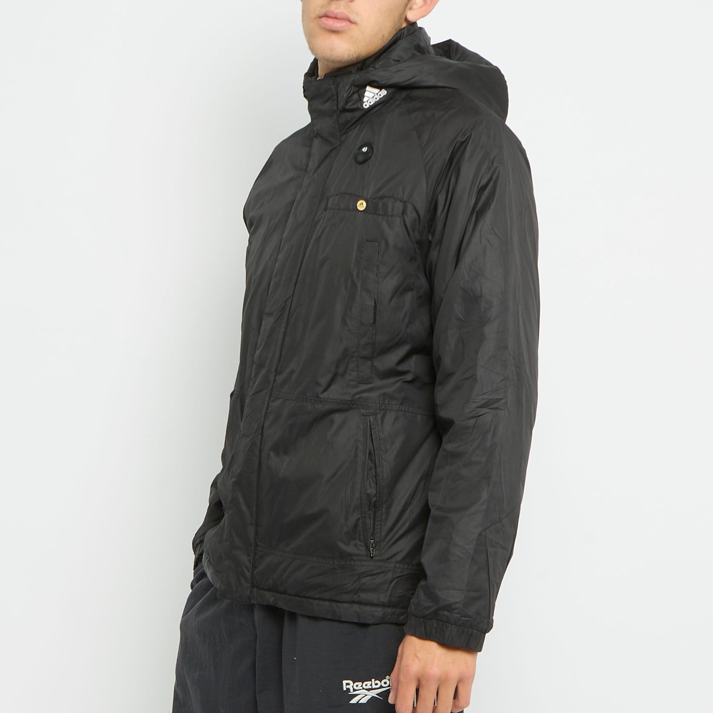 Adidas Logo Hooded Padded Jacket - S