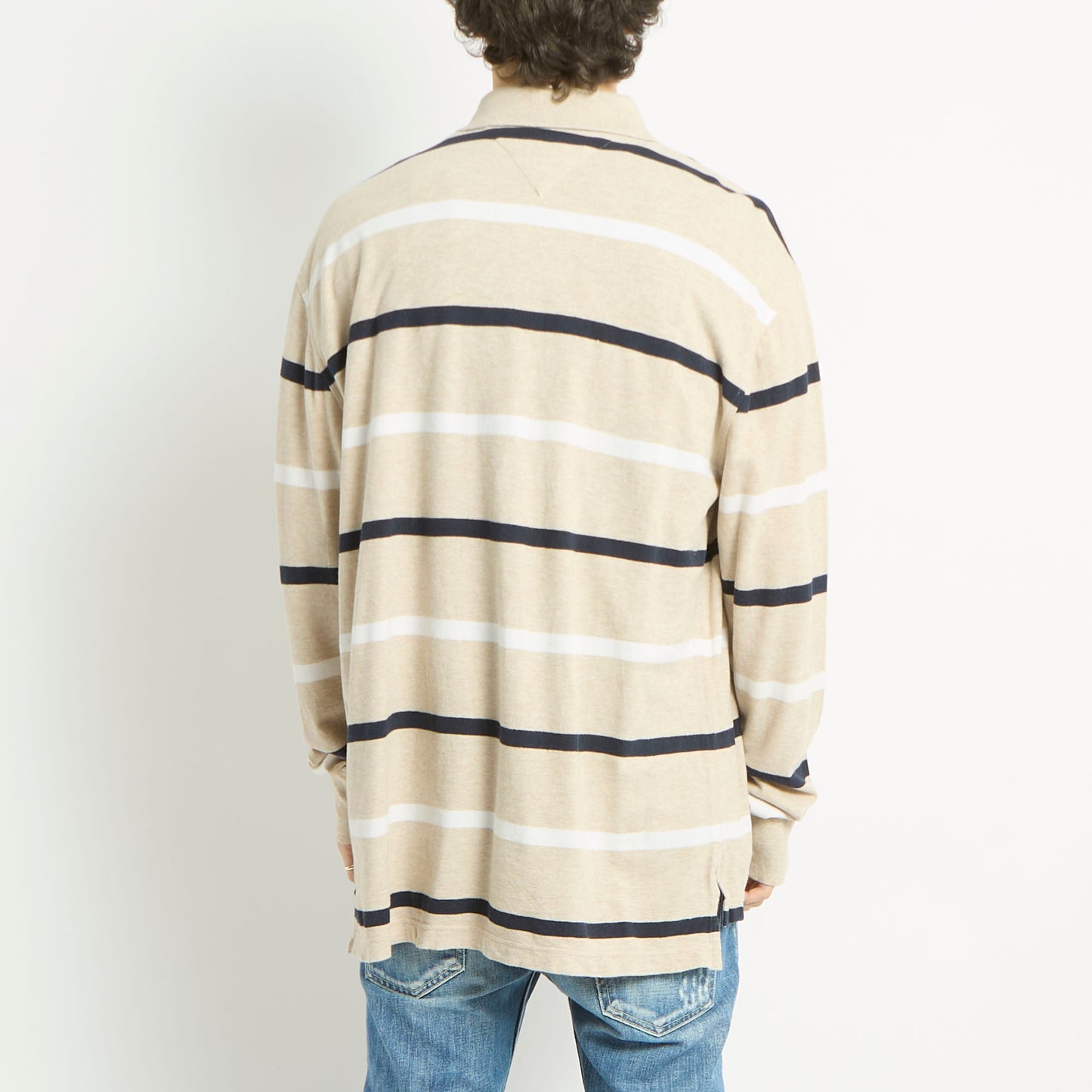 Tommy Hilfiger Longsleeve Striped Polo Shirt - L