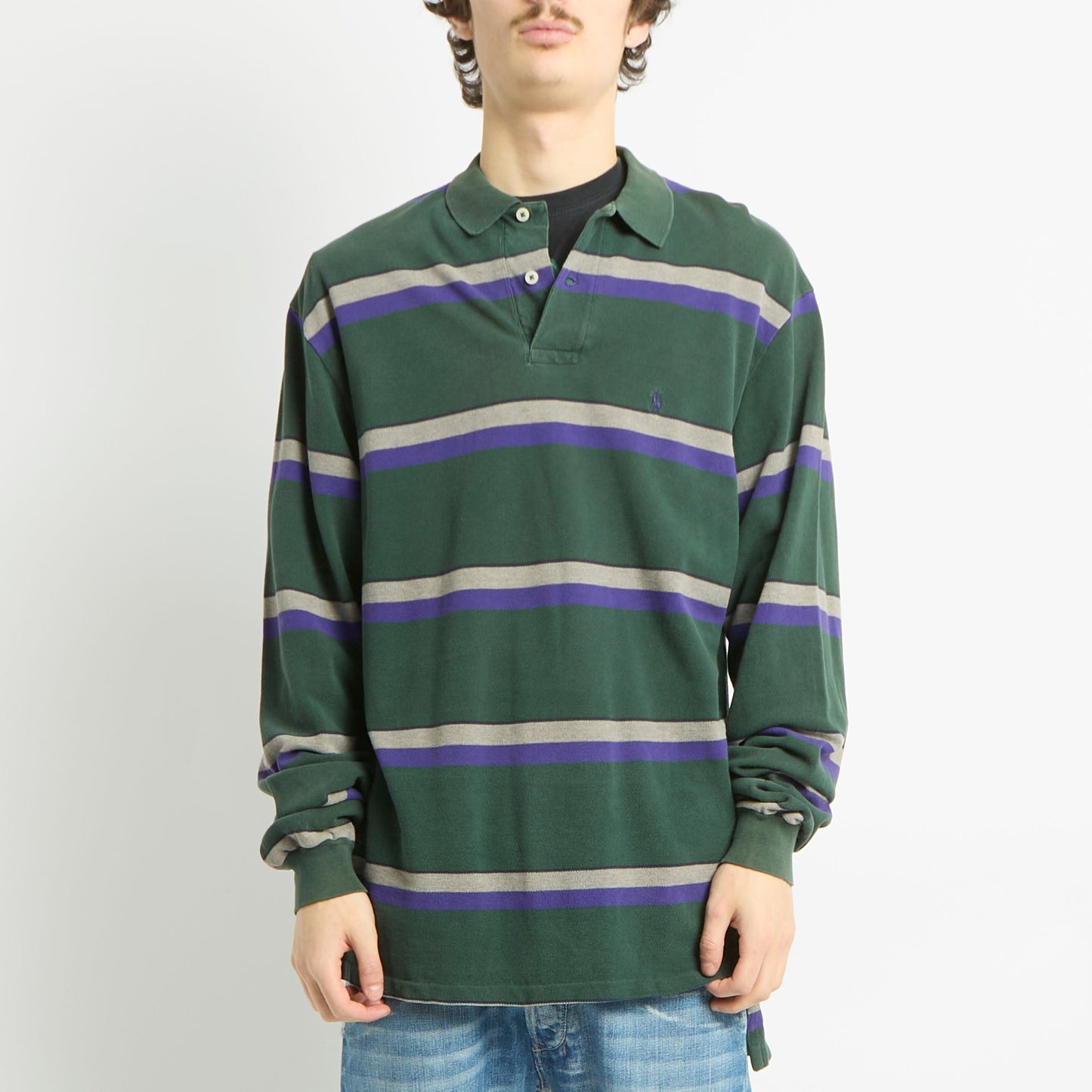 Ralph Lauren Long Sleeve Striped Polo Shirt - L