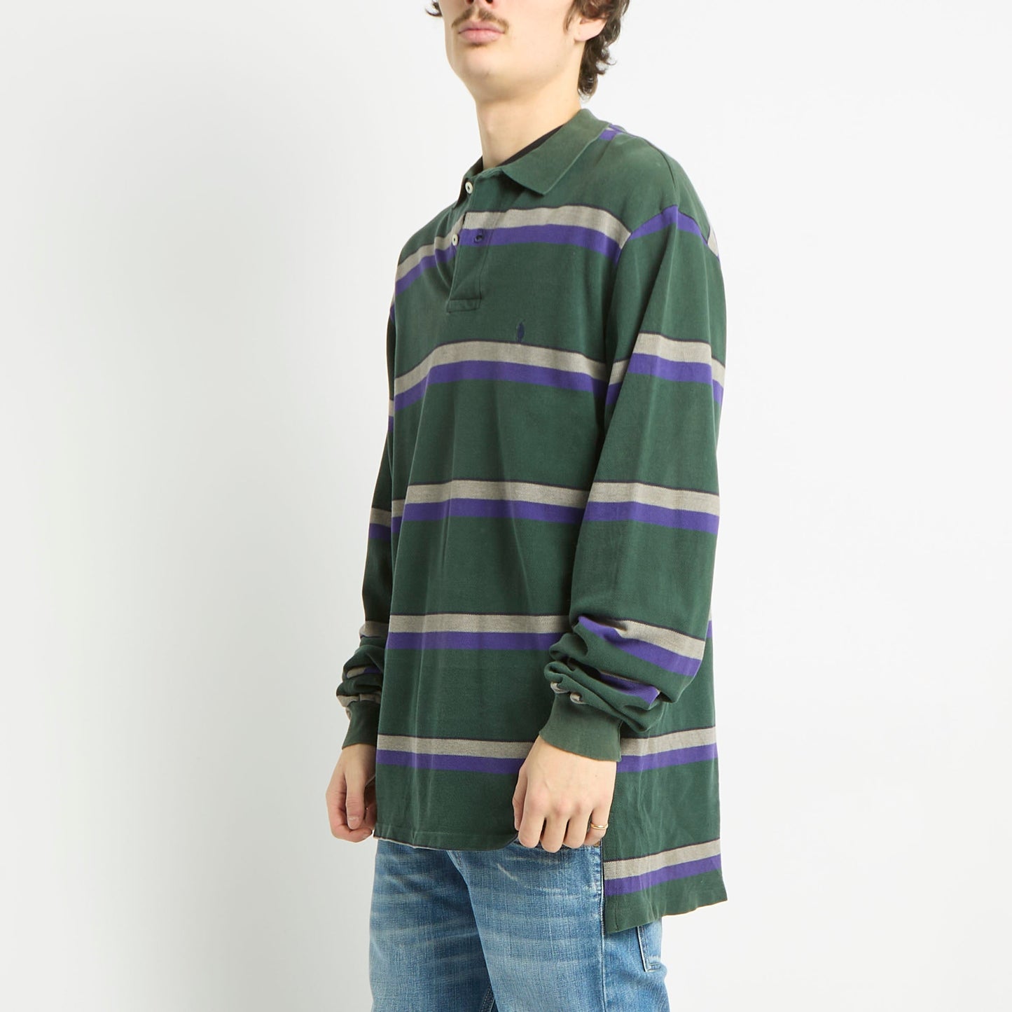 Ralph Lauren Long Sleeve Striped Polo Shirt - L