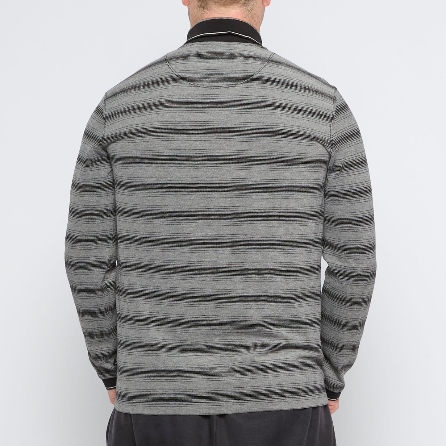 Hugo Boss Striped Long Sleeve Polo - L