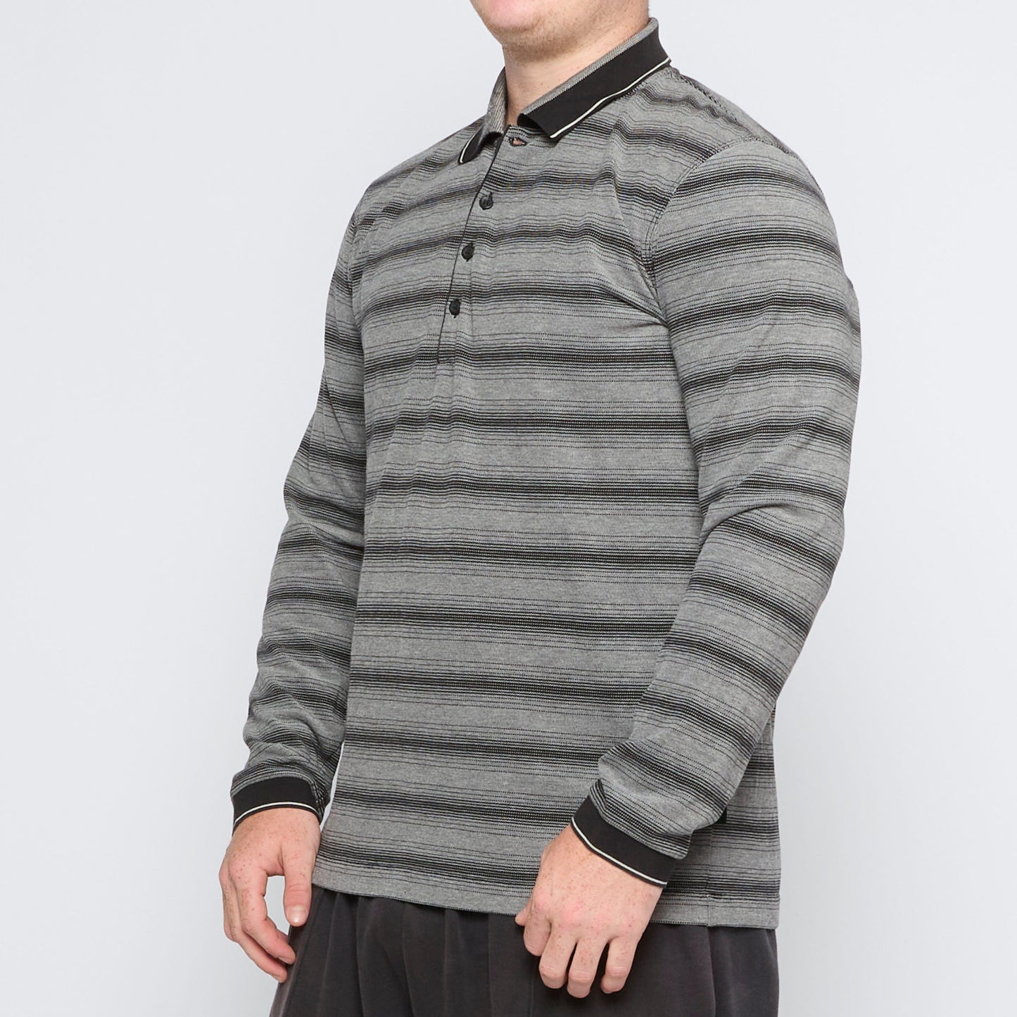 Hugo Boss Striped Long Sleeve Polo - L