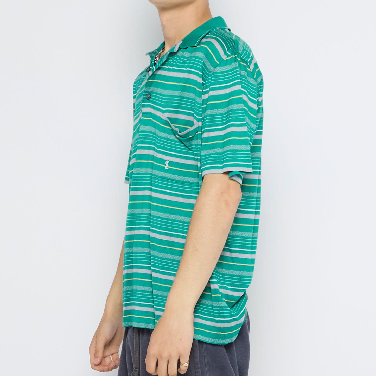 YSL Striped Polo Shirt - M