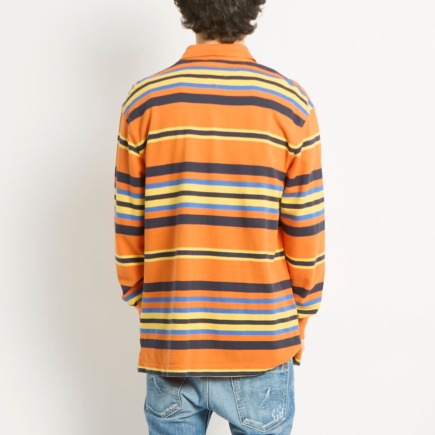 Tommy Hilfiger Longsleeve Striped Polo Shirt - M