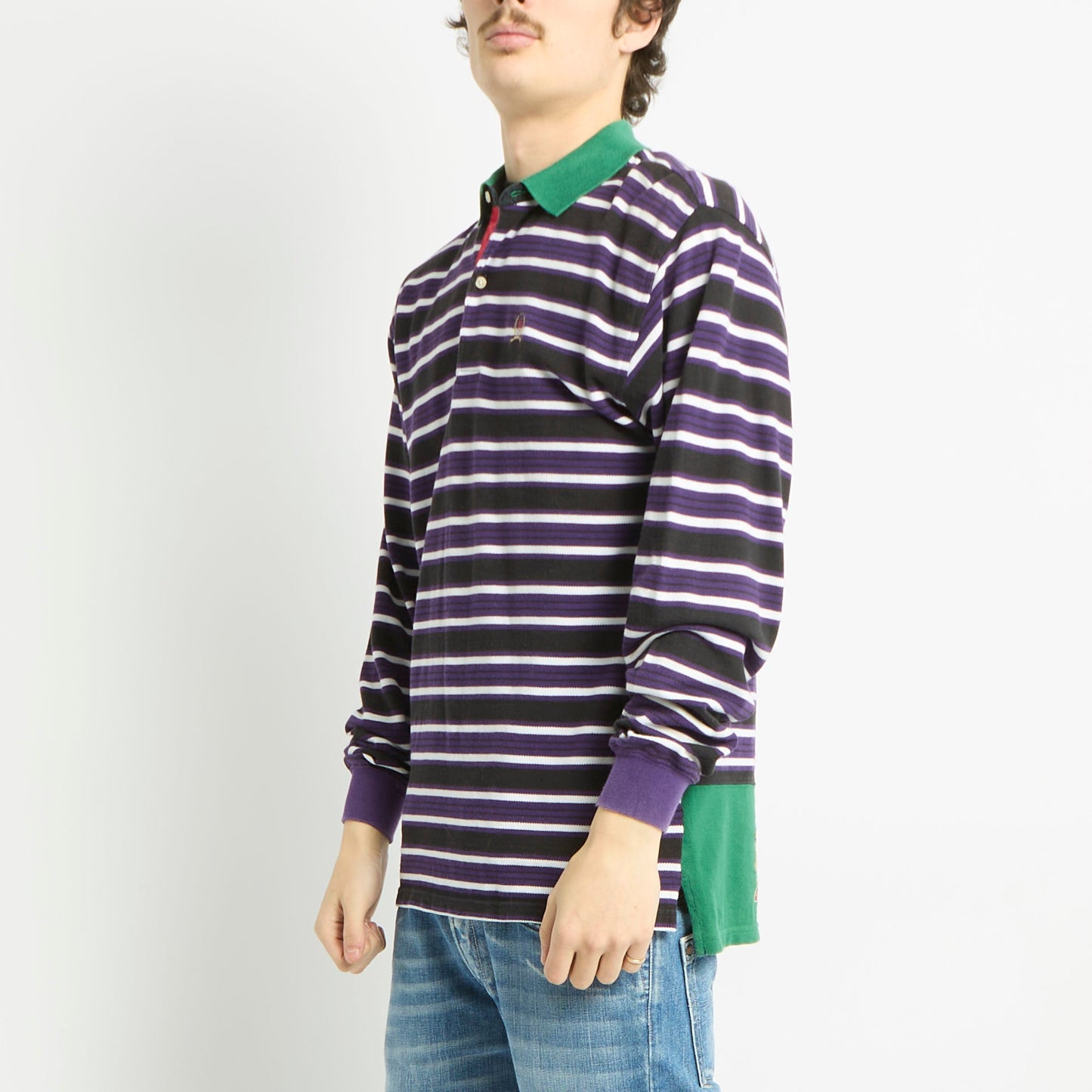 Tommy Hilfiger Longsleeve Striped Polo Shirt - S