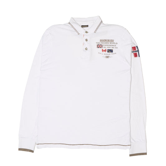 Napapijri Logo Embroided Longsleeve Polo Shirt - XL