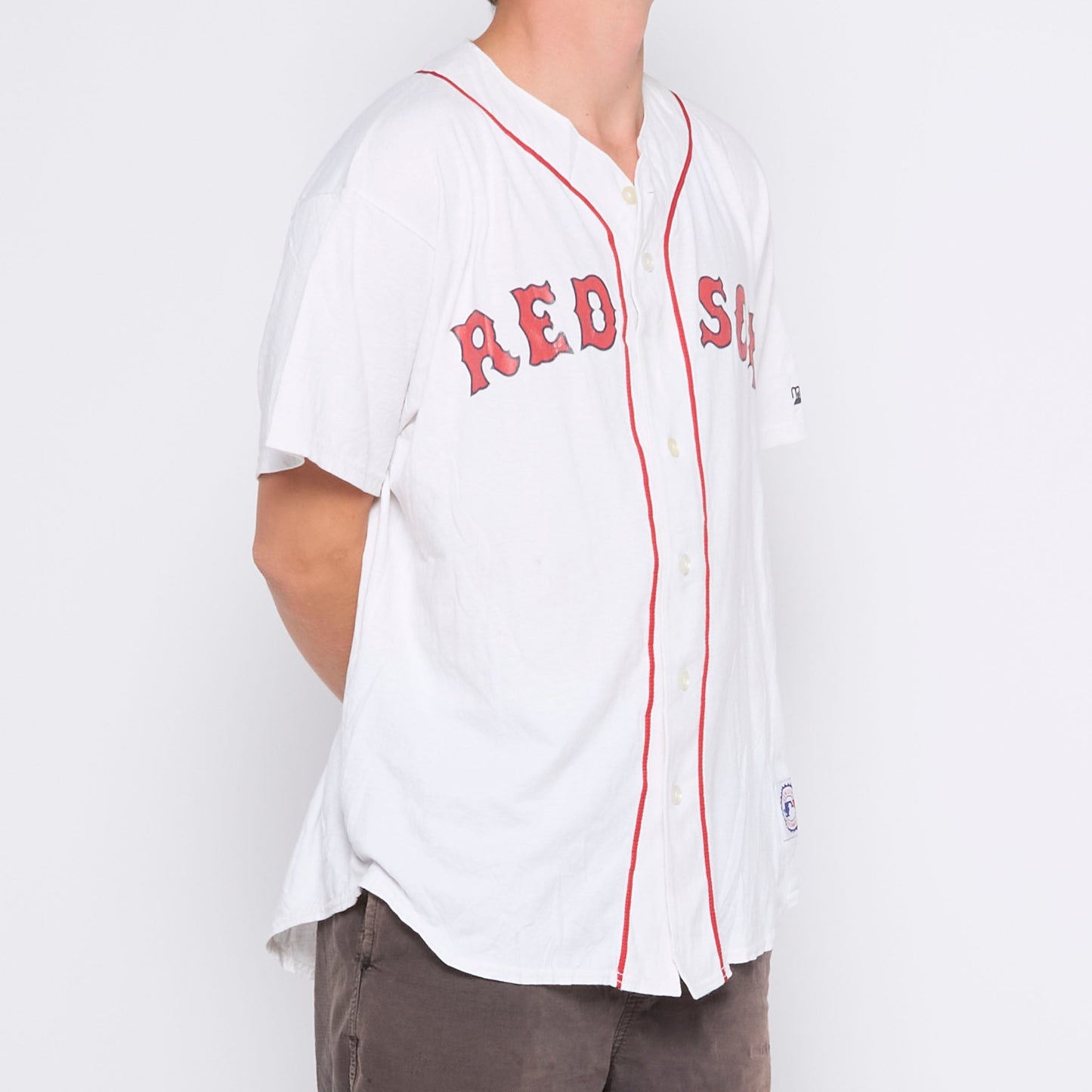 Majestic Red Sox Spell Out Sports Top - L