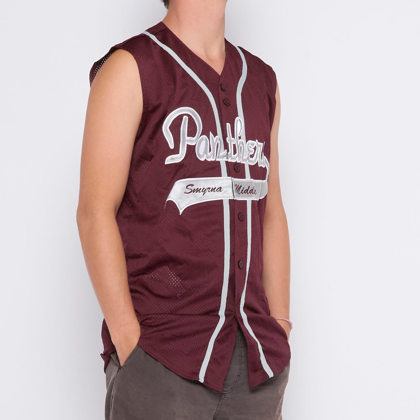 Sleeveless Oversized Sports Jersey - M