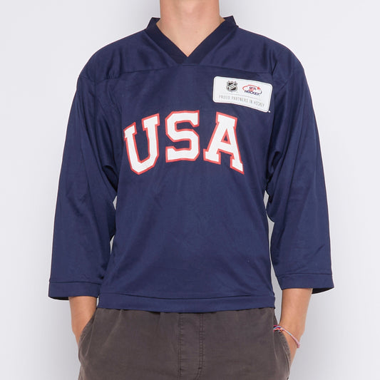 USA Spellout Longsleeve Sports Top - S