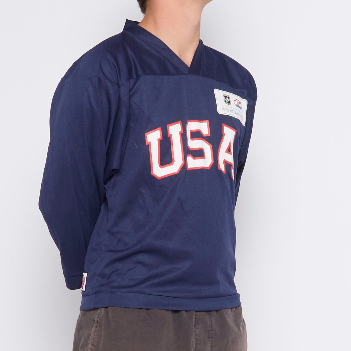 USA Spell Out Long Sleeve Sports Top - S