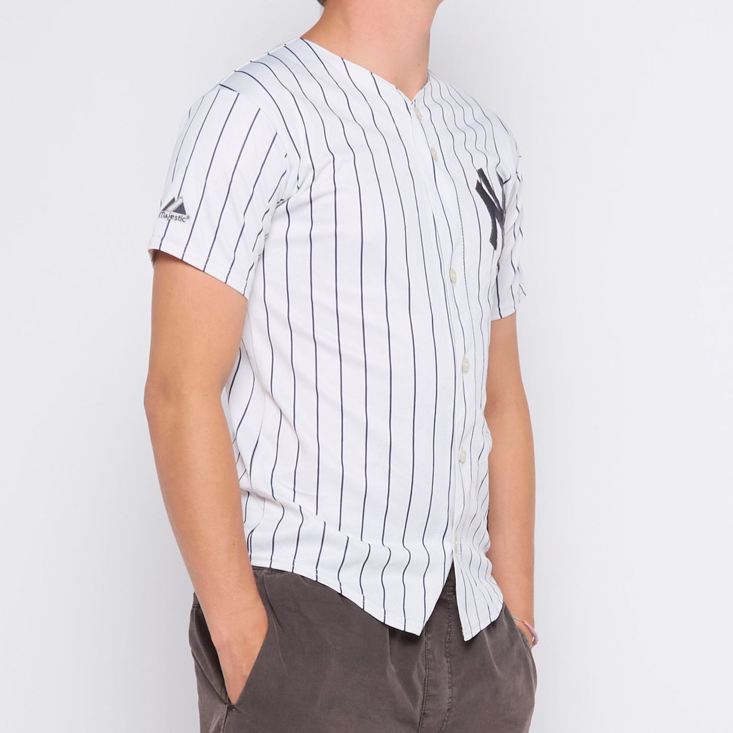 Majestic Striped Yankees Top - S