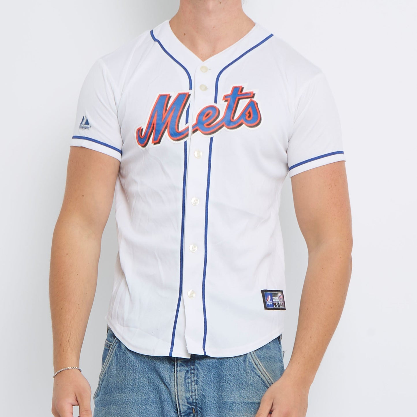 Majestic Nets Baseball Sports Jersy - L