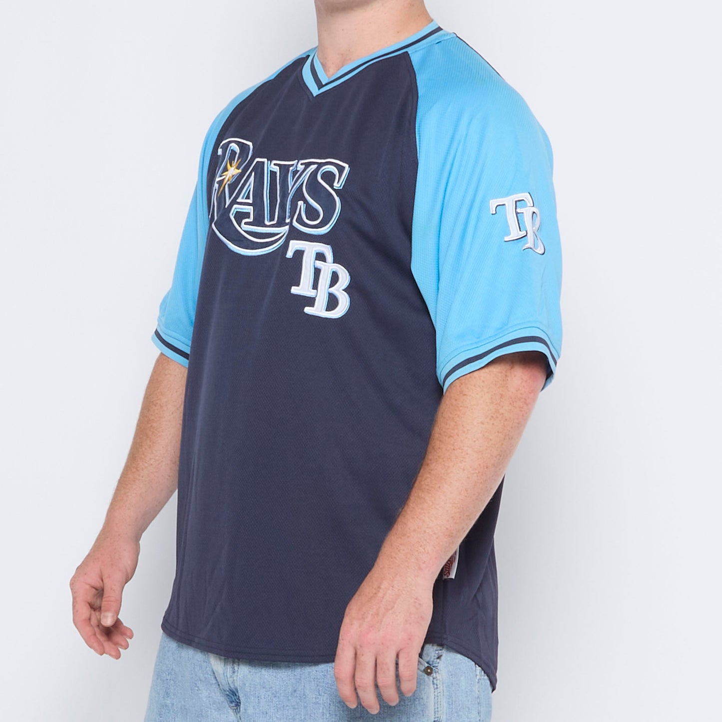 Rays Spellout Sports Shirt - XXL