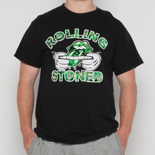 Rolling Stoned Graphic Print T-shirt - L