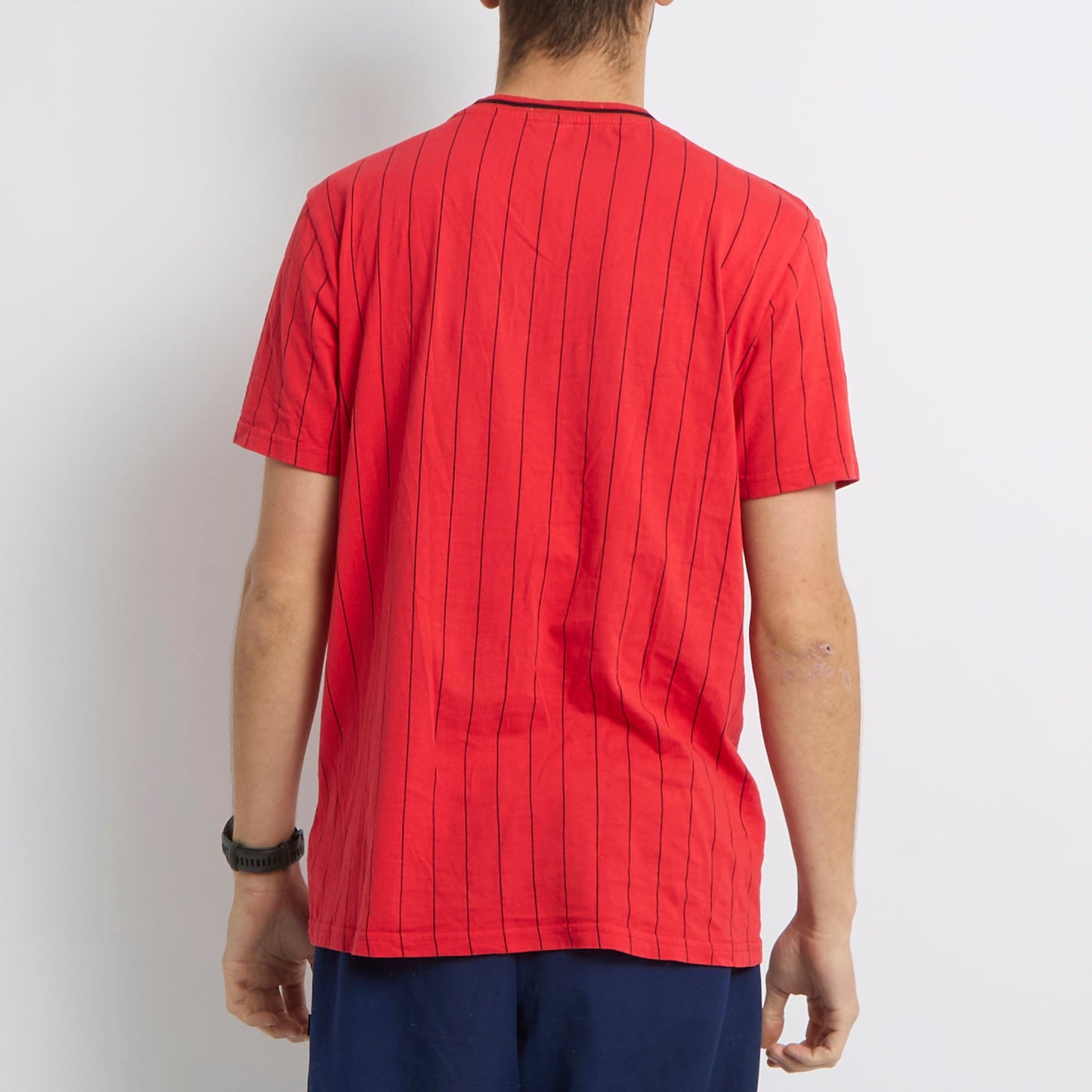 Embroided Striped T-shirt - L