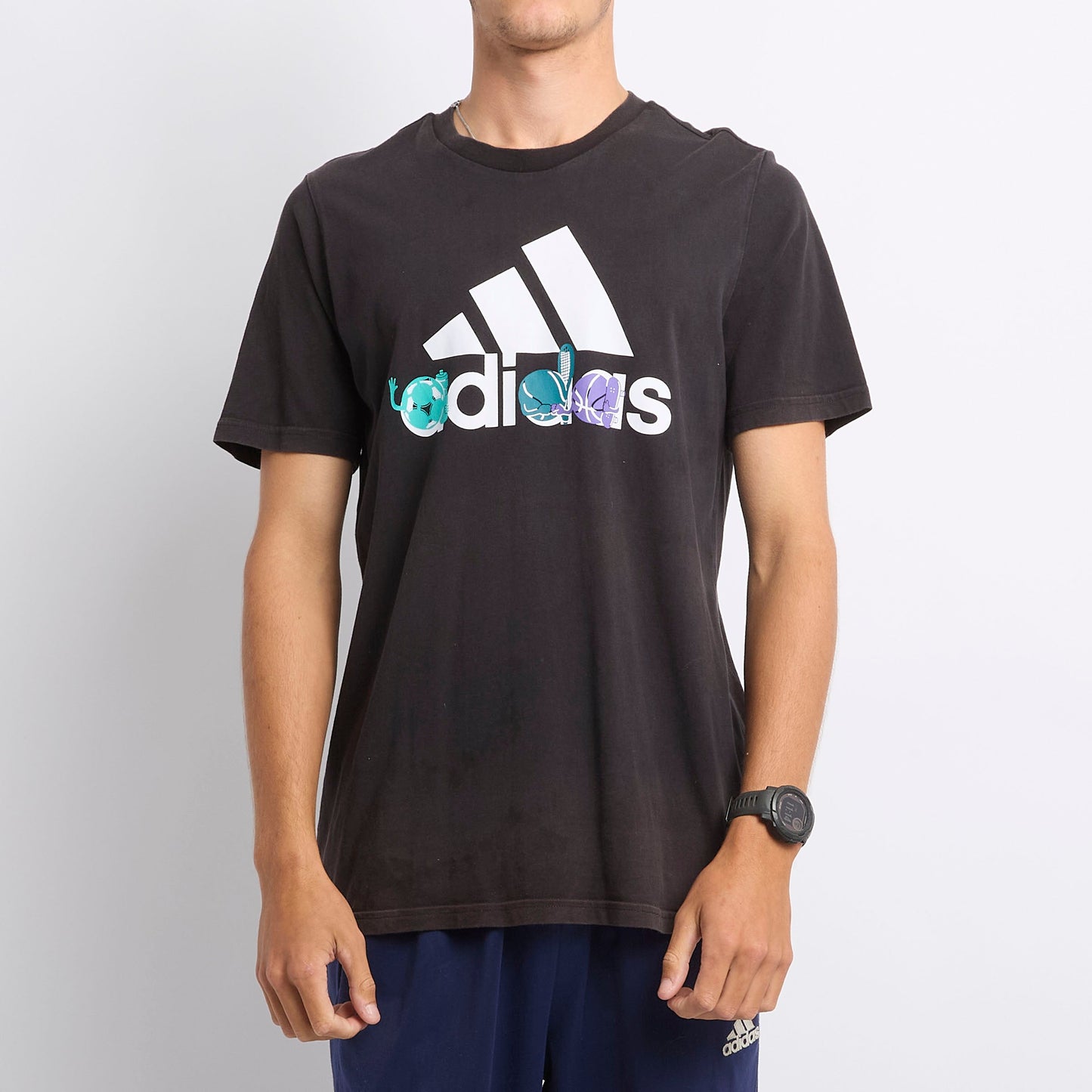 Mens Adidas Logo Print T-Shirt - M