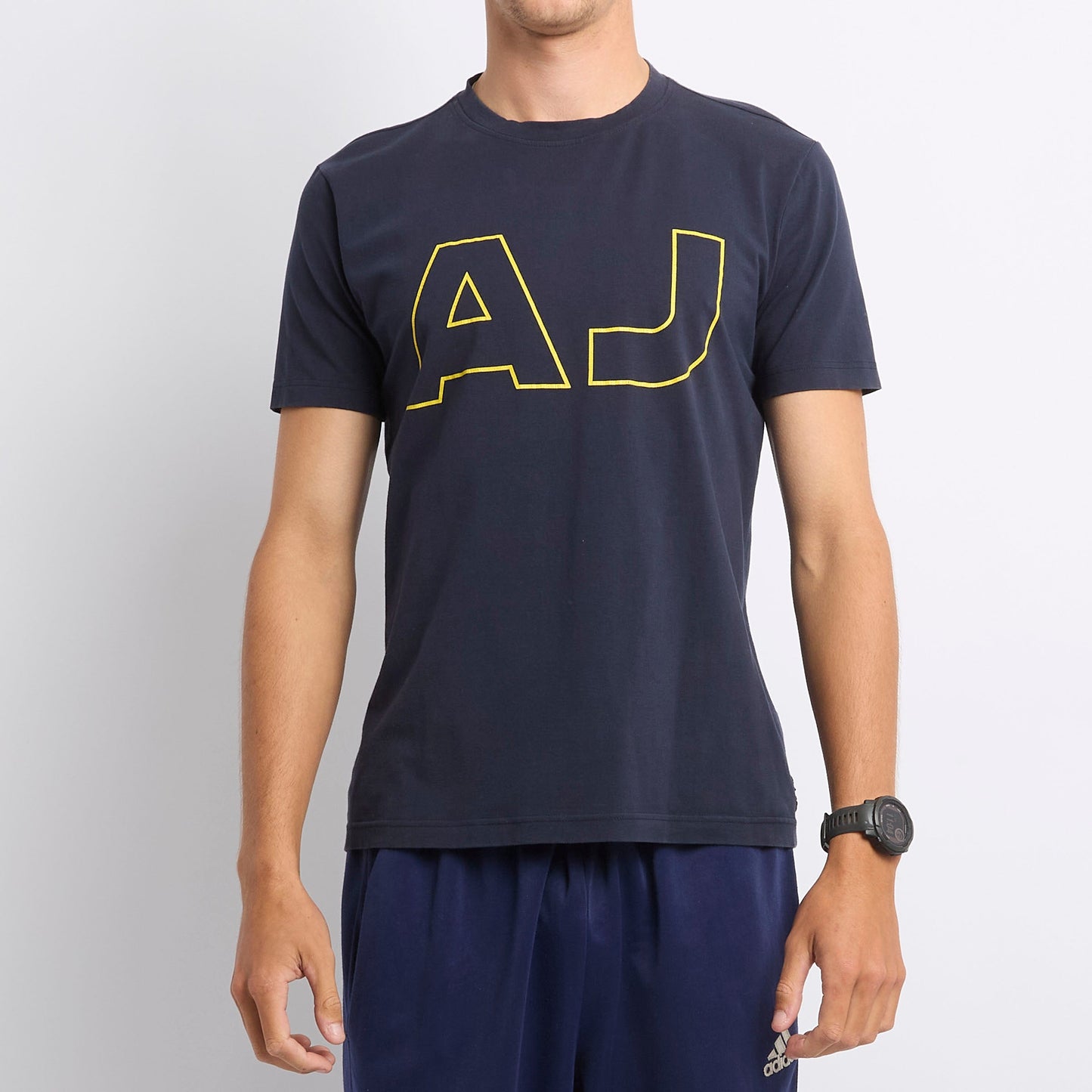 Mens Armani Jeans Initial Print T-Shirt - S