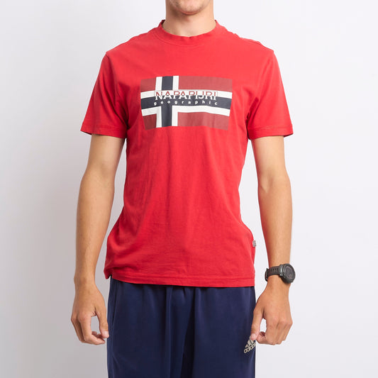 Mens Napapijri Logo Print T-shirt - S