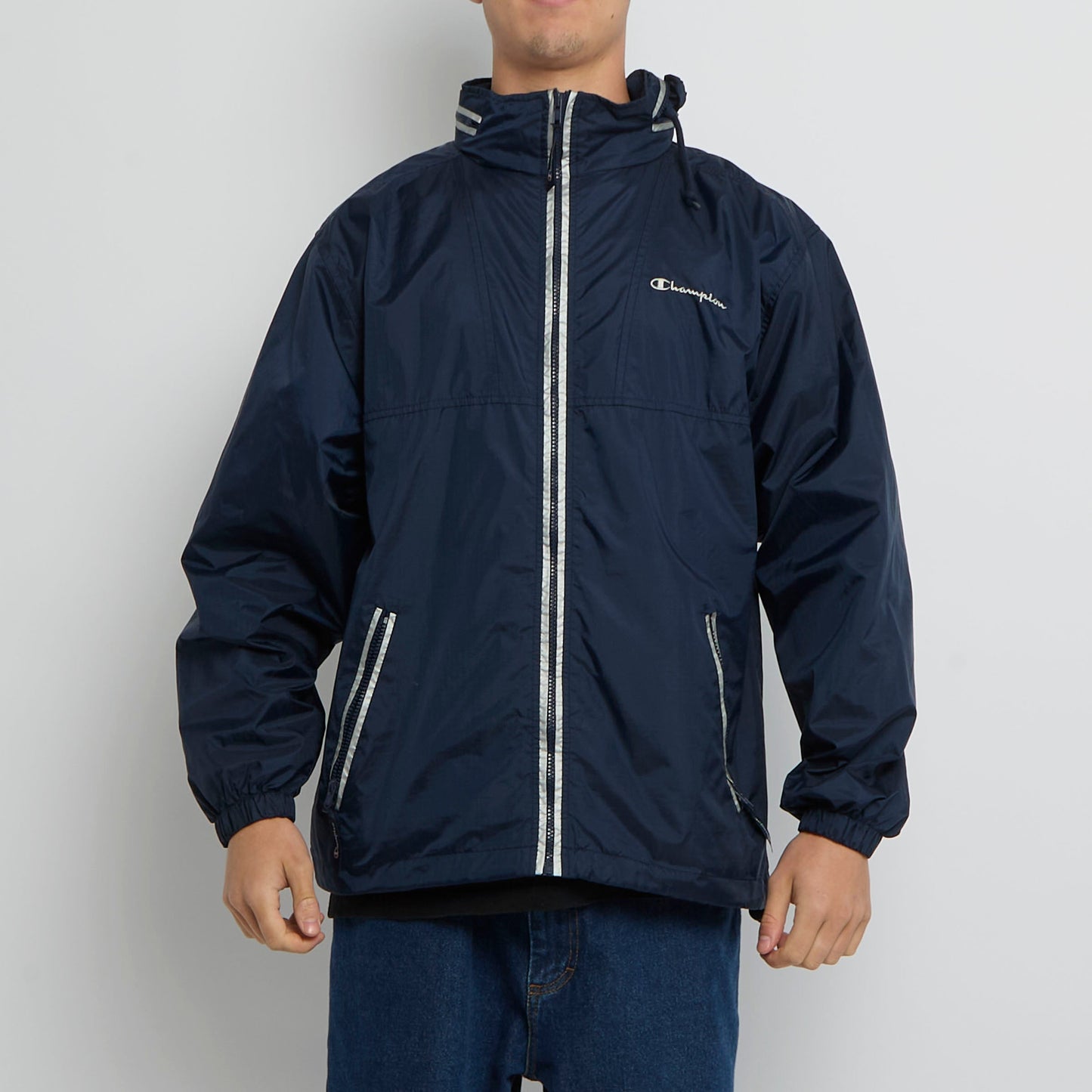 Champion Logo Waterproof Full Zip Track Jacket - S