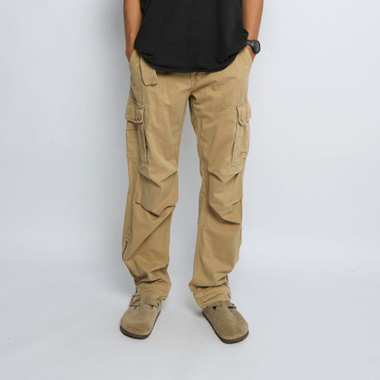 Belt Detail Straight Leg Cargo Trousers - W32" L32"