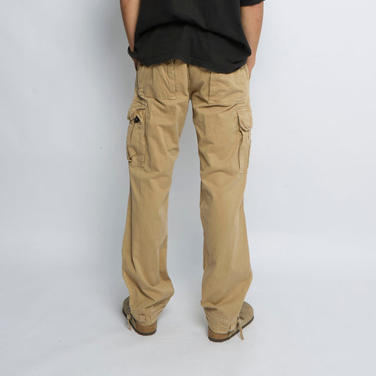 Belt Detail Straight Leg Cargo Trousers - W32" L32"