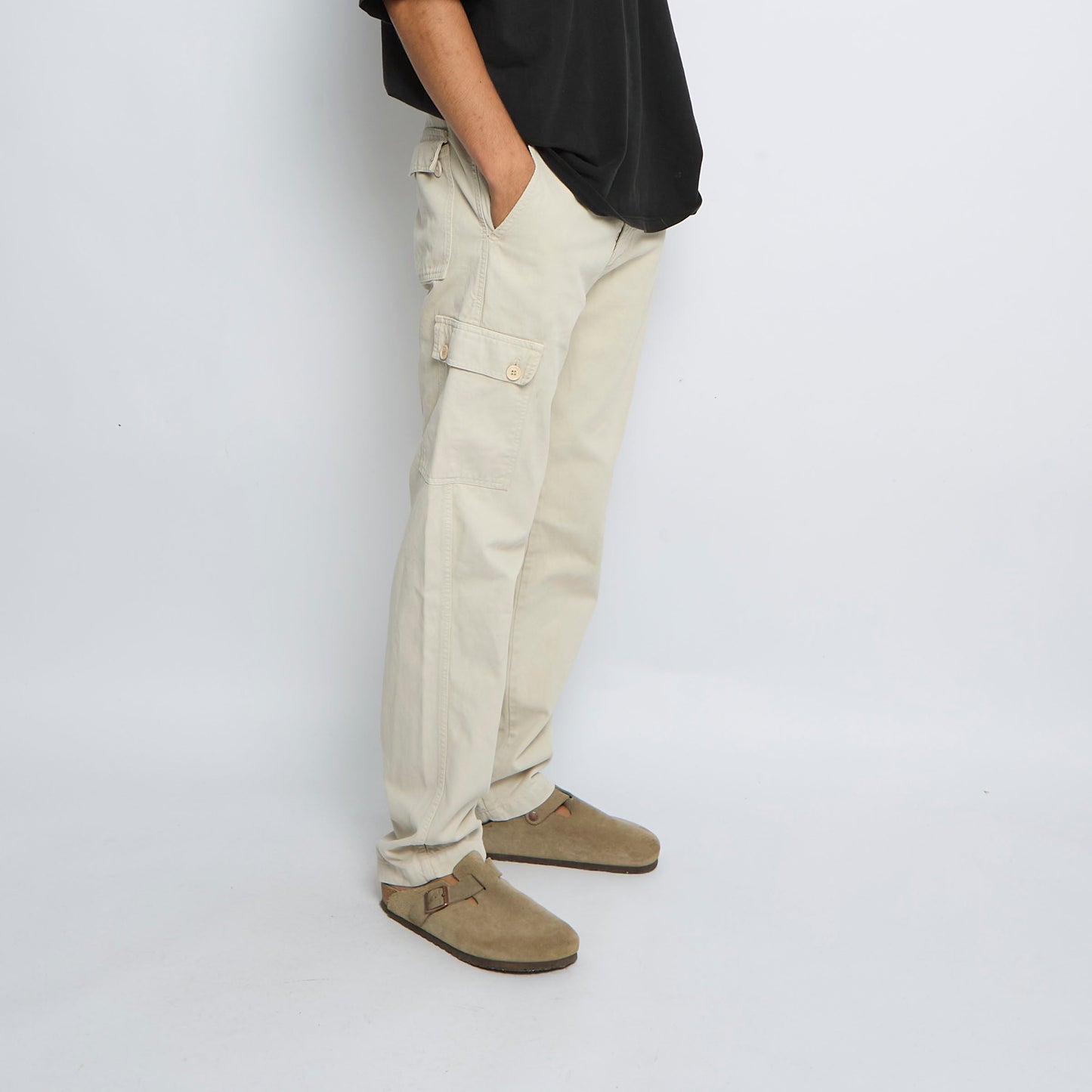 Cotton Straight Leg Cargo  Trousers - W32" L32"