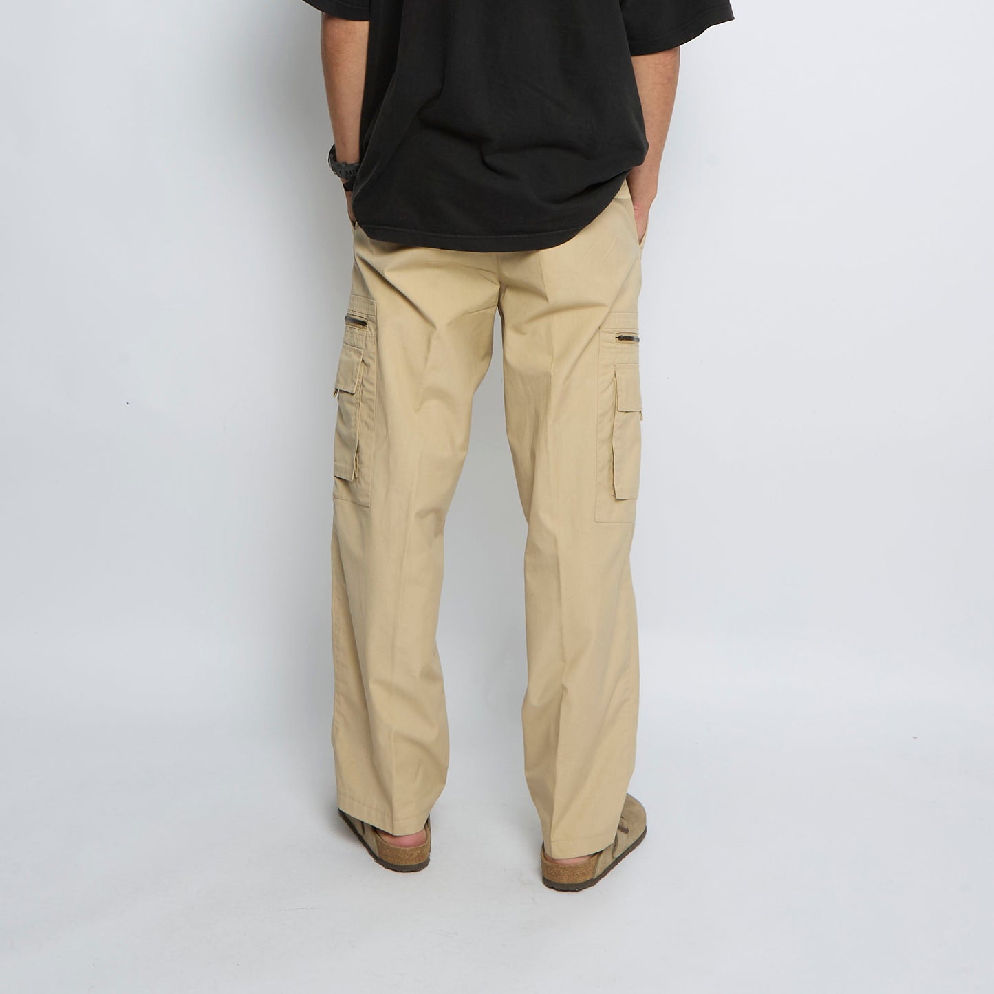 Pocketed Wide Leg Cargo Trousers - W34" L30"