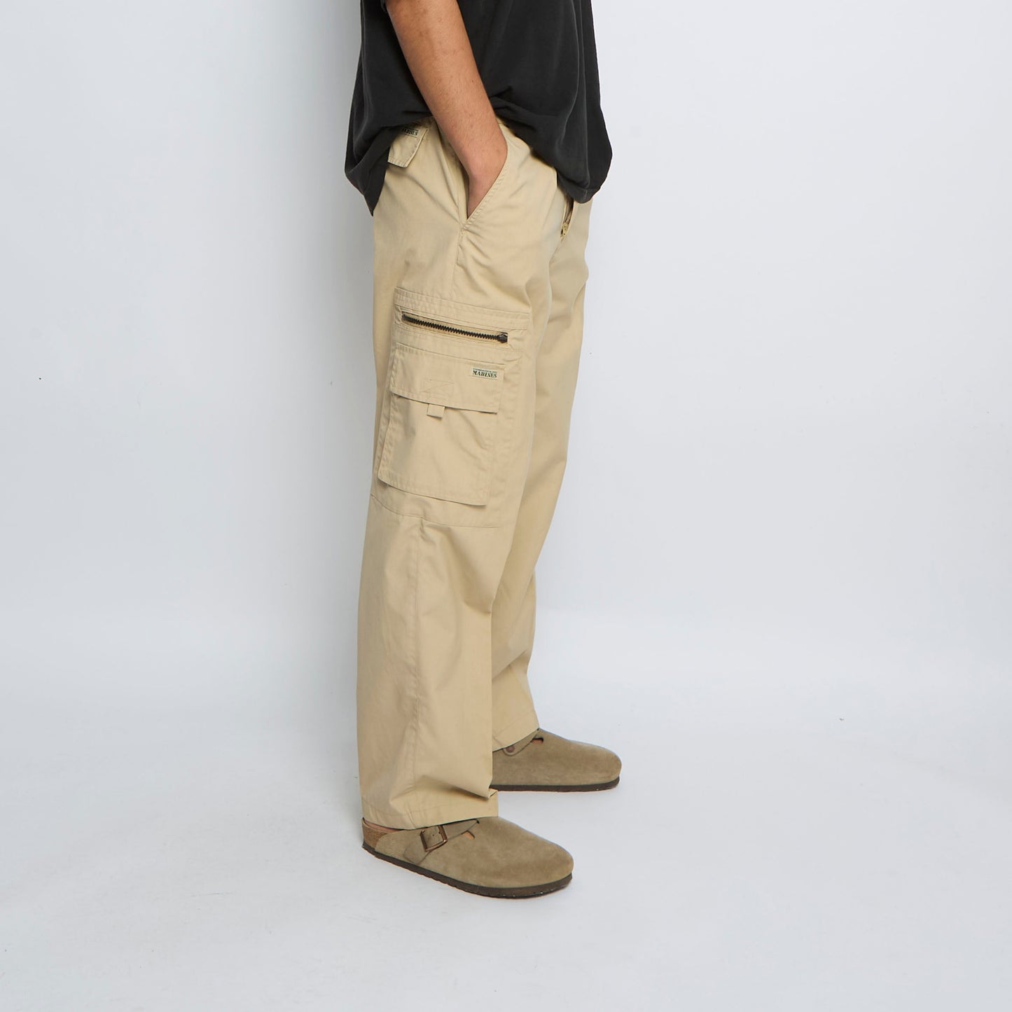 Pocketed Wide Leg Cargo Trousers - W34" L30"