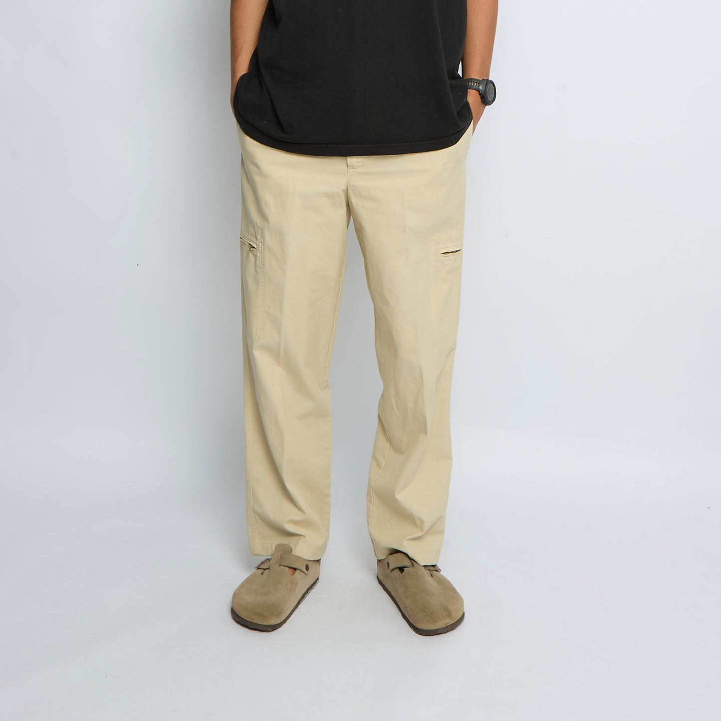 Zip Detail Cargo Straight Leg Trousers - W34" L30"