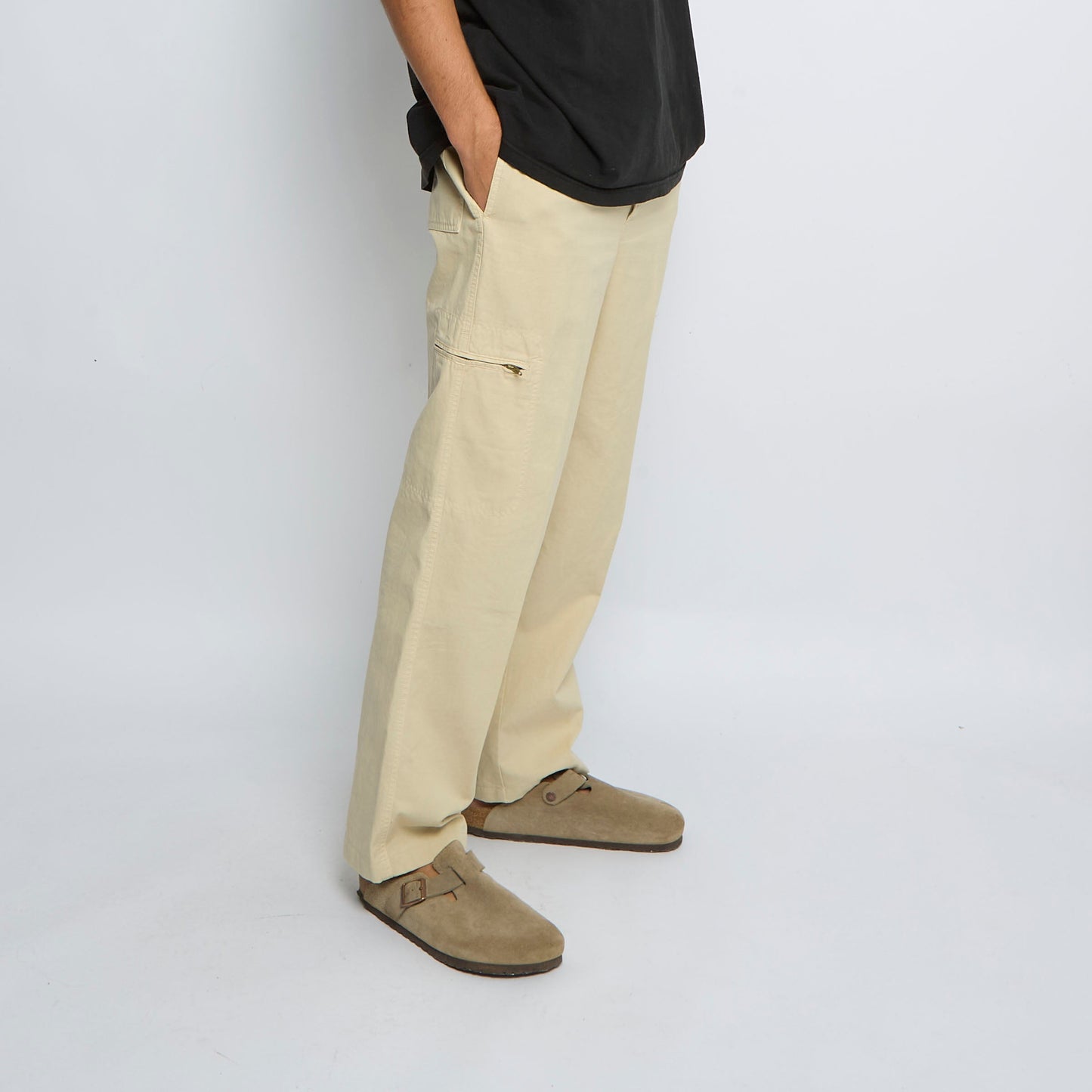 Zip Detail Cargo Straight Leg Trousers - W34" L30"