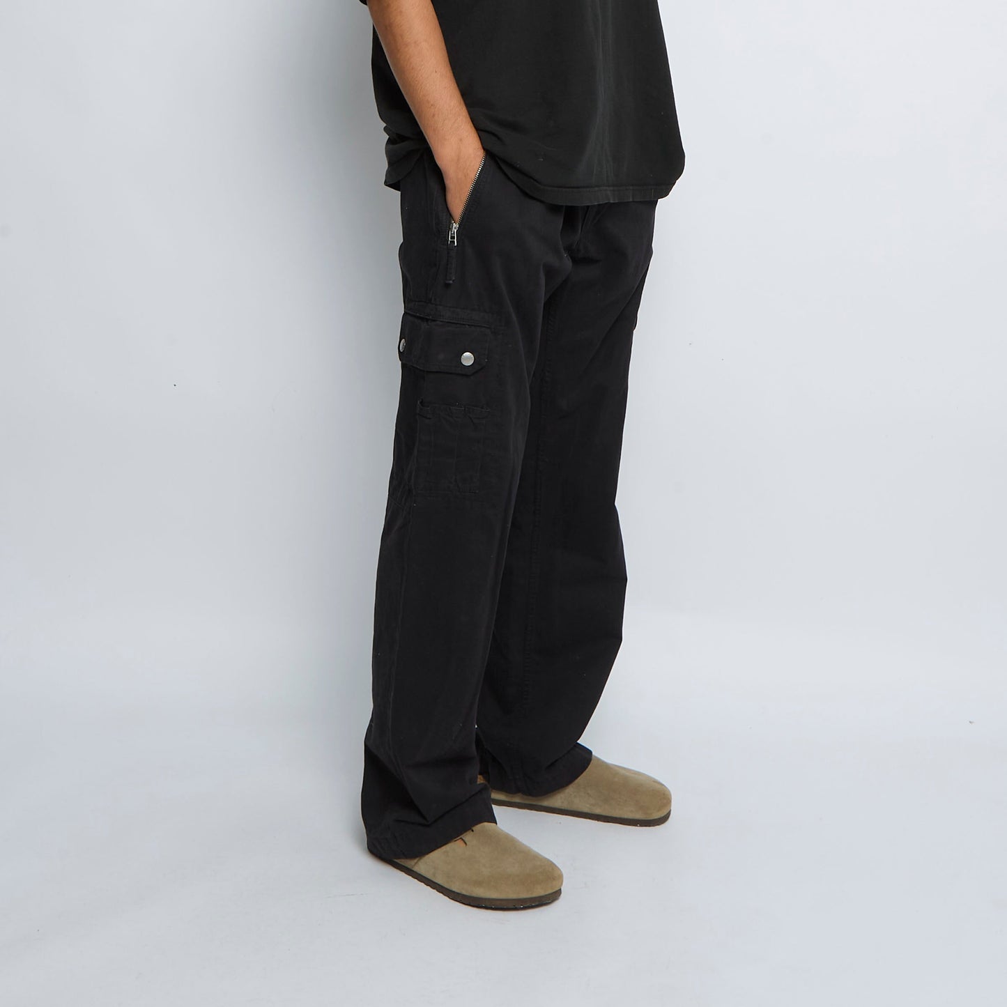 Pocket Detail Wide Leg Cargo Trousers - W38" L33"