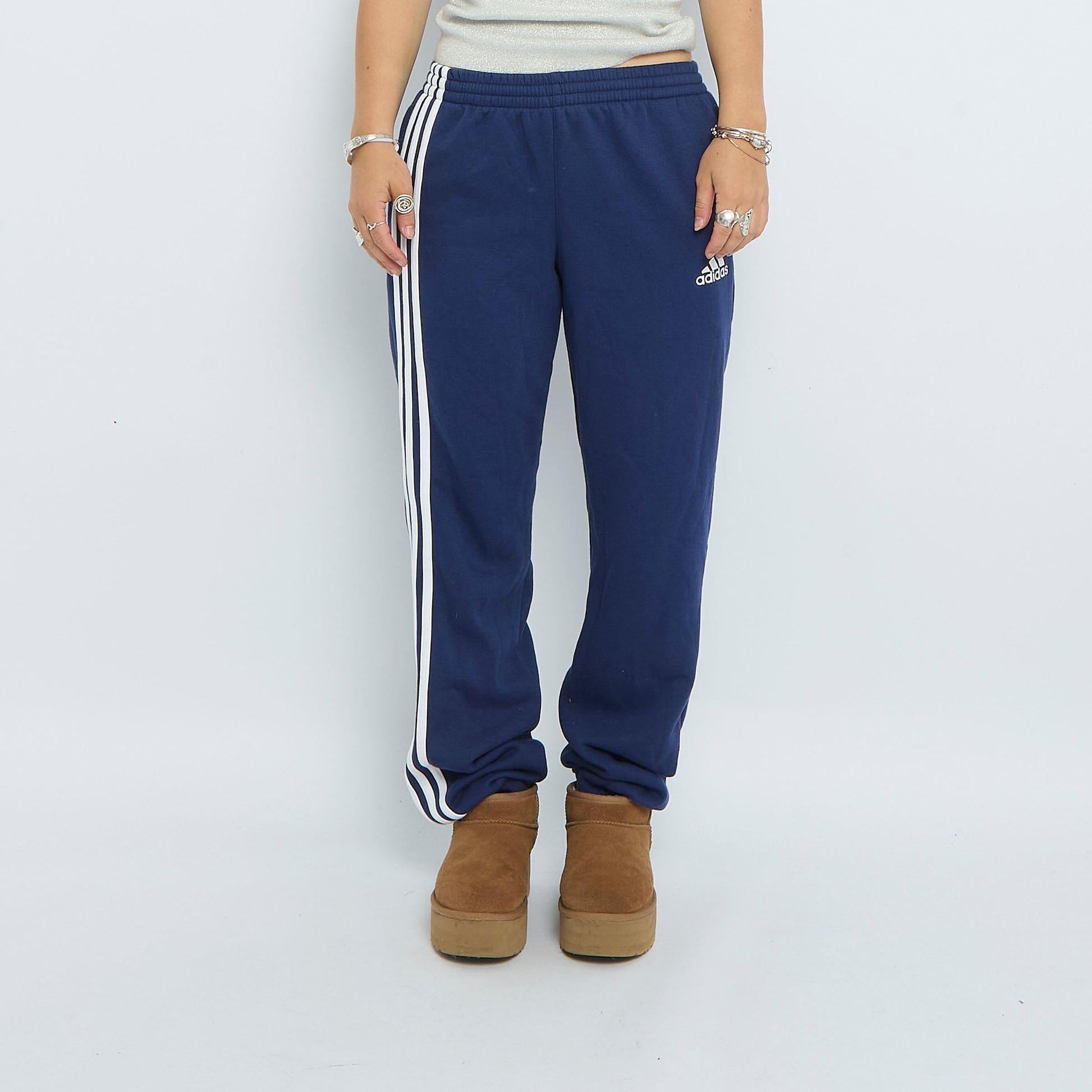 Adidas Striped Cuffed Track Pants - UK 10