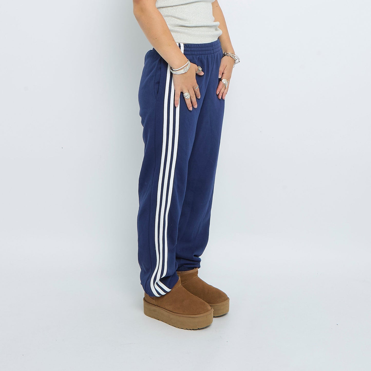 Adidas Striped Cuffed Track Pants - UK 10