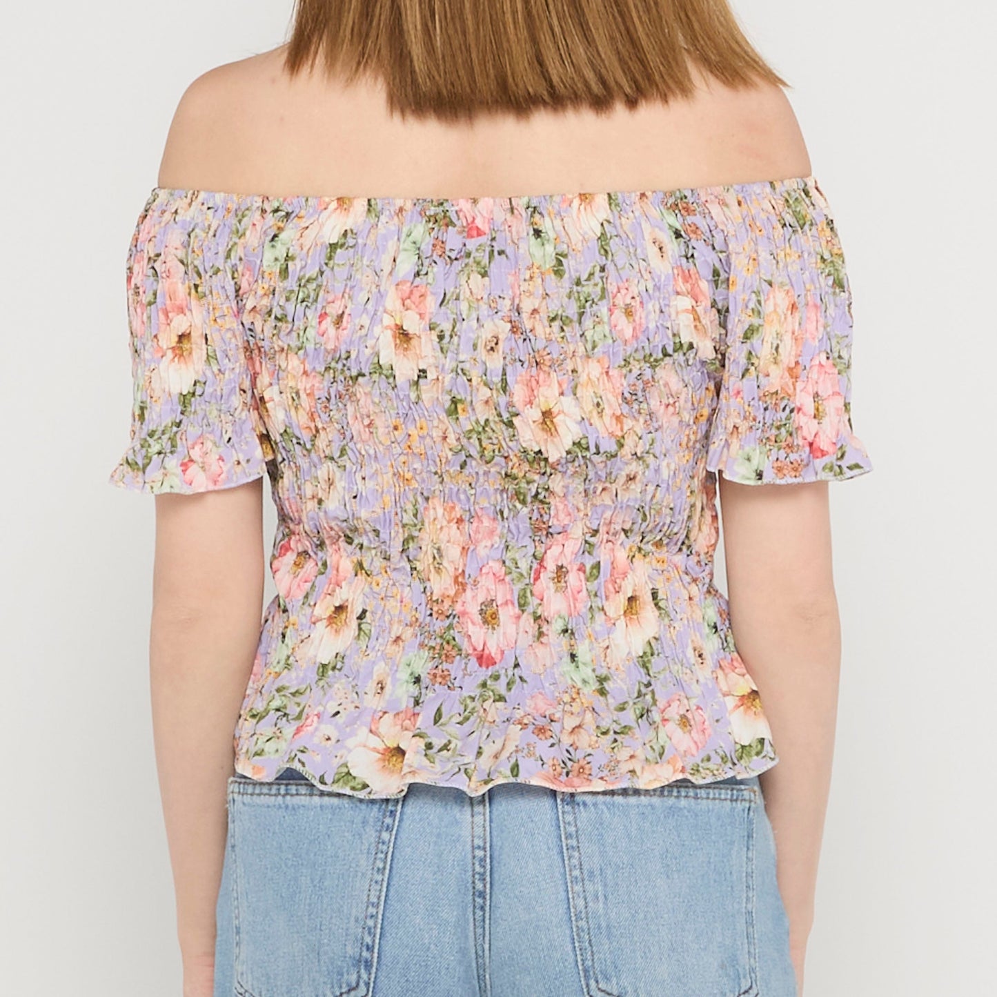 Floral Off Shoulder Blouse - UK 10