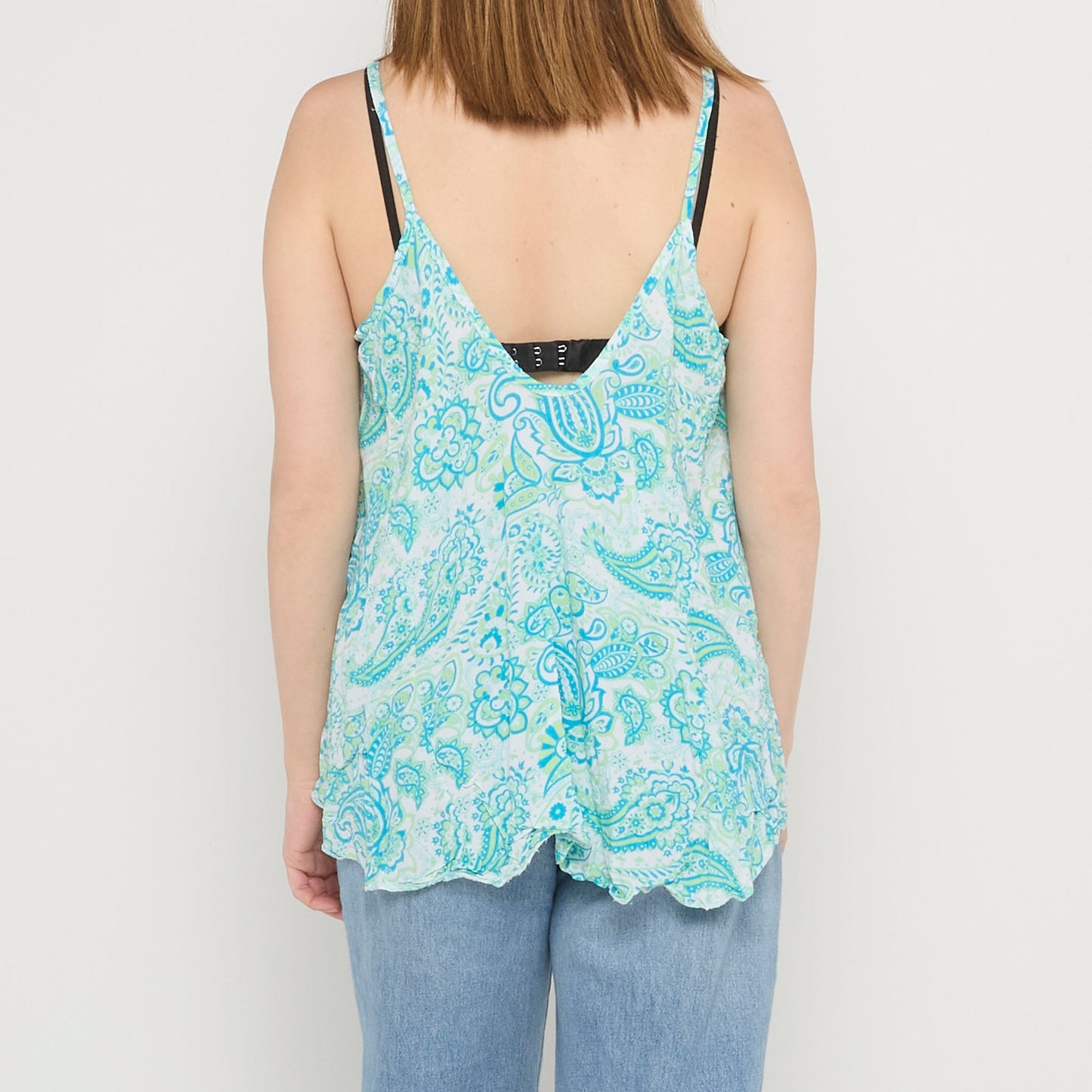 Paisley Fluted Hem Cami Top - UK 12