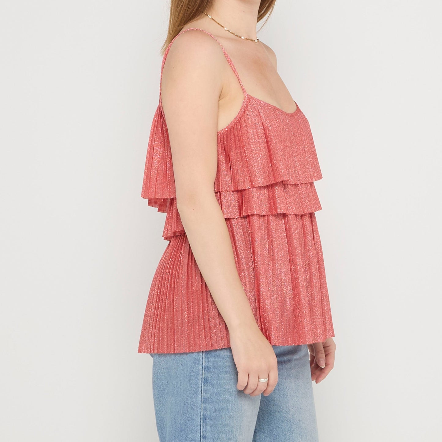 Double Ruffle Layered Cami Top - UK 12