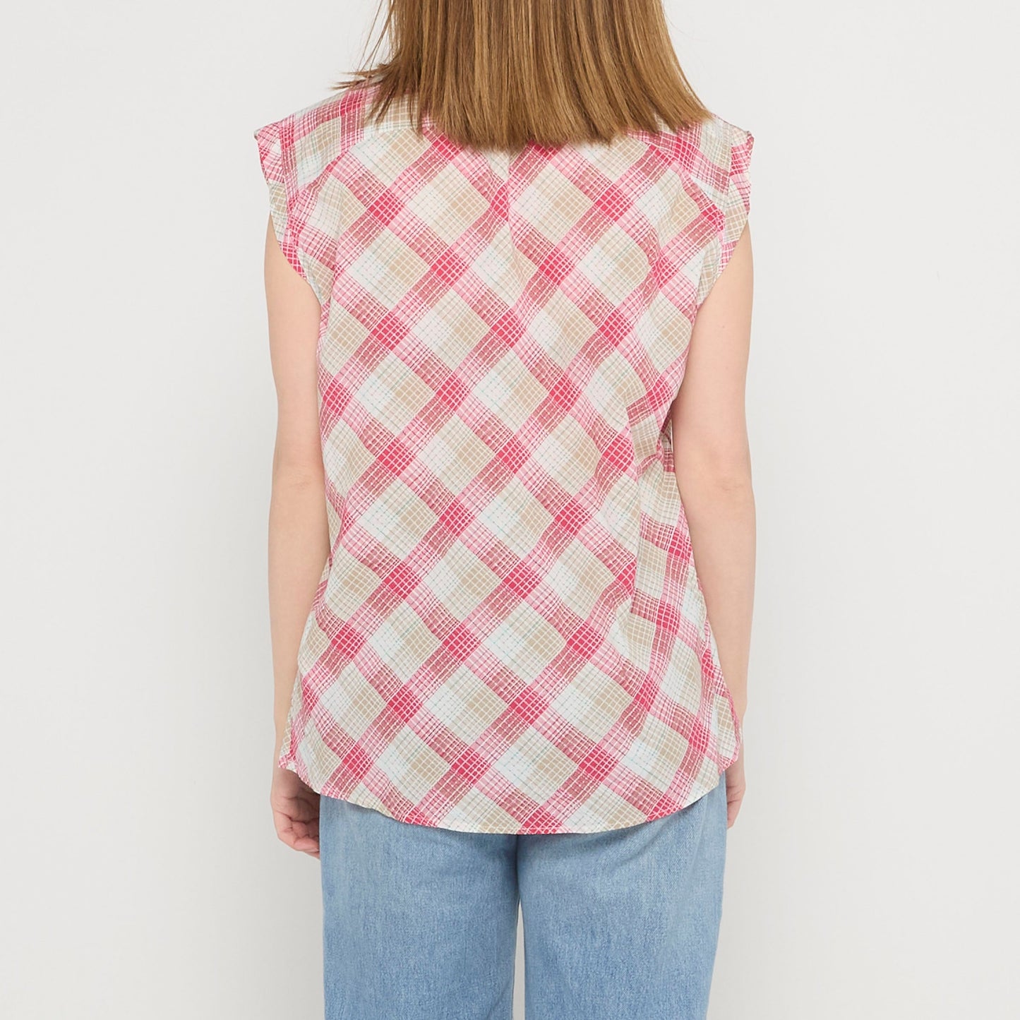 Quencha Check Sleeveless Shirt - UK 14