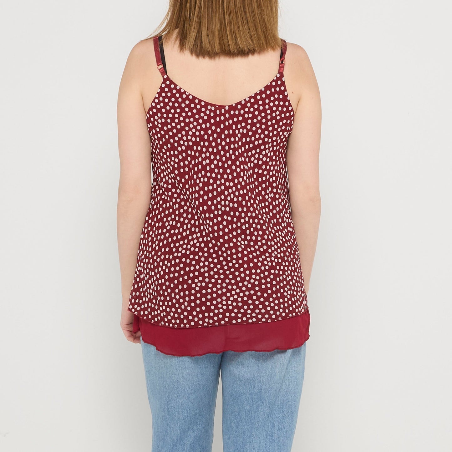 Spot Layered Cami Strappy Top - UK 8