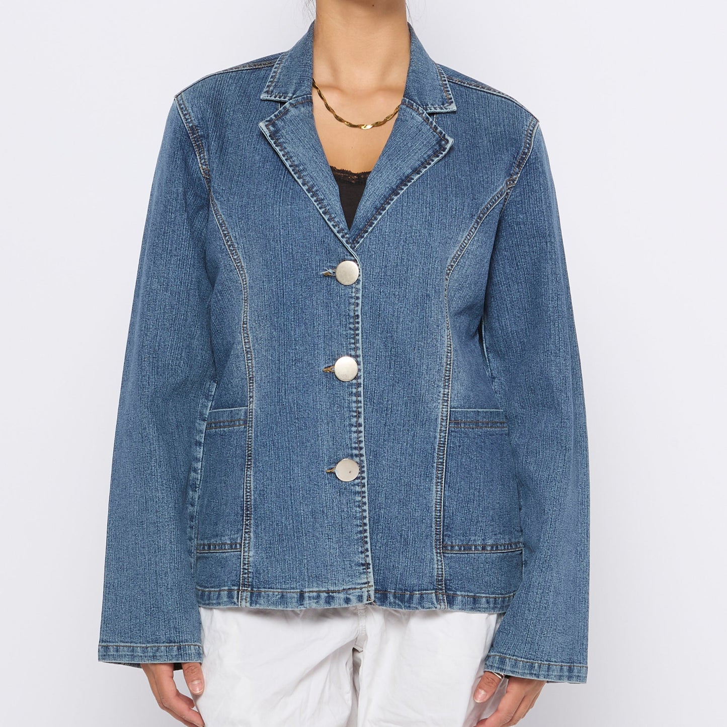 Button Detail Denim Jacket - UK 10