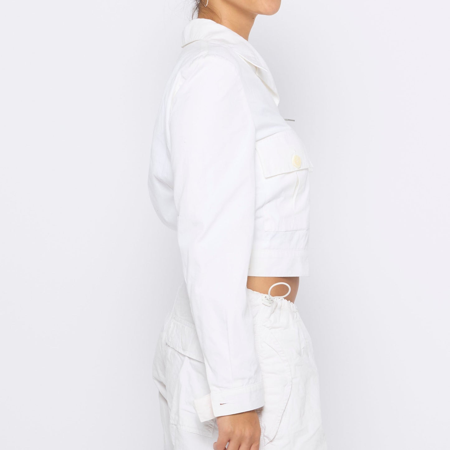 Utility Pocket Cropped Twill Jacket - UK 8