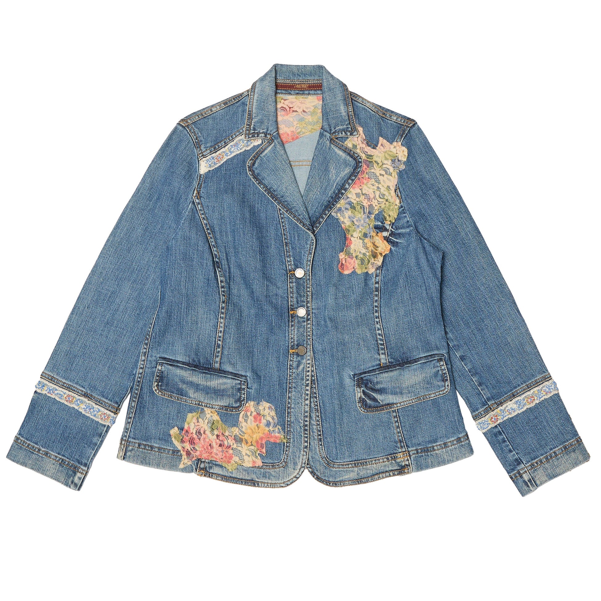 Floral Denim Jacket - S