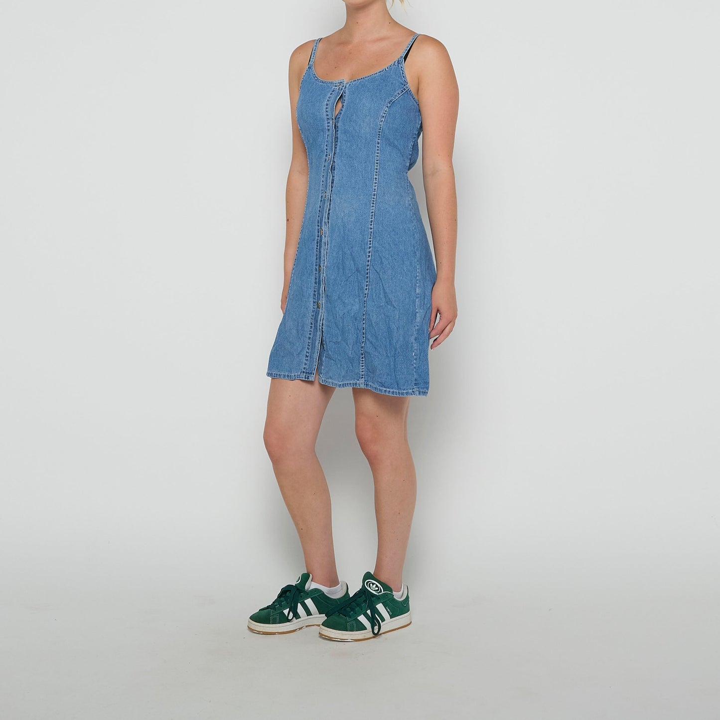 Nafta Button Down Denim Mini Dress - UK 6