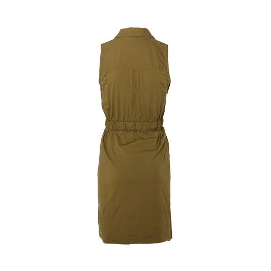 Marled Sleeveless Shirt Style Midi Dress - UK 06