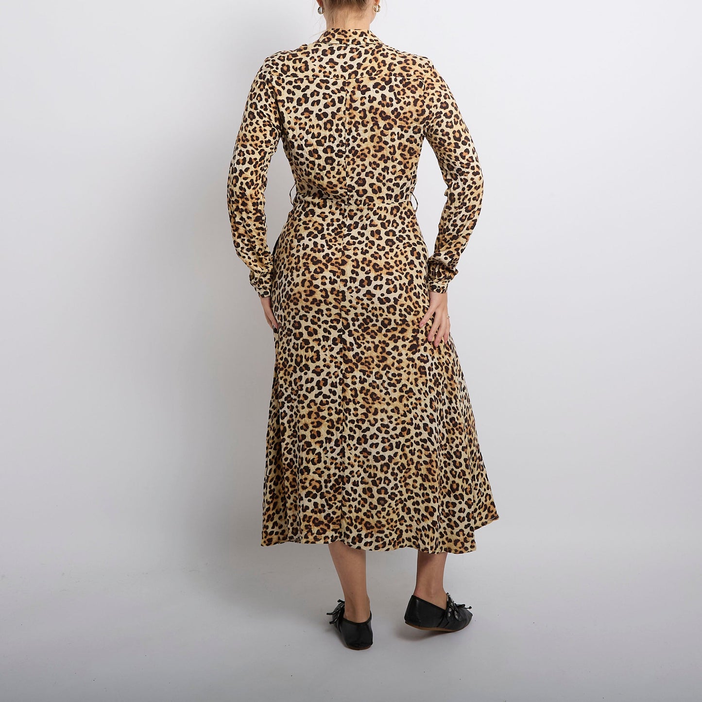 Leopard Print Shirt Maxi Dress- UK 10