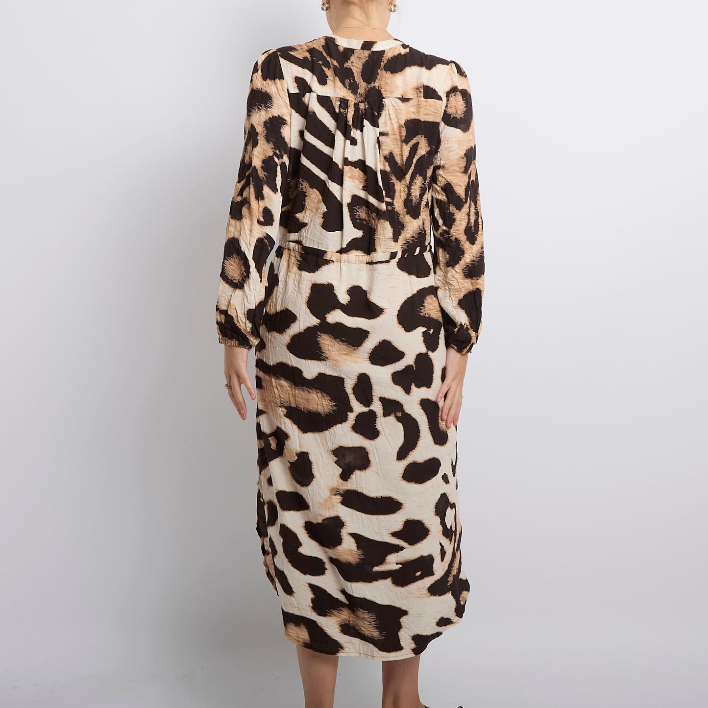 Leopard Print Tie Waist Maxi Dress- UK 10