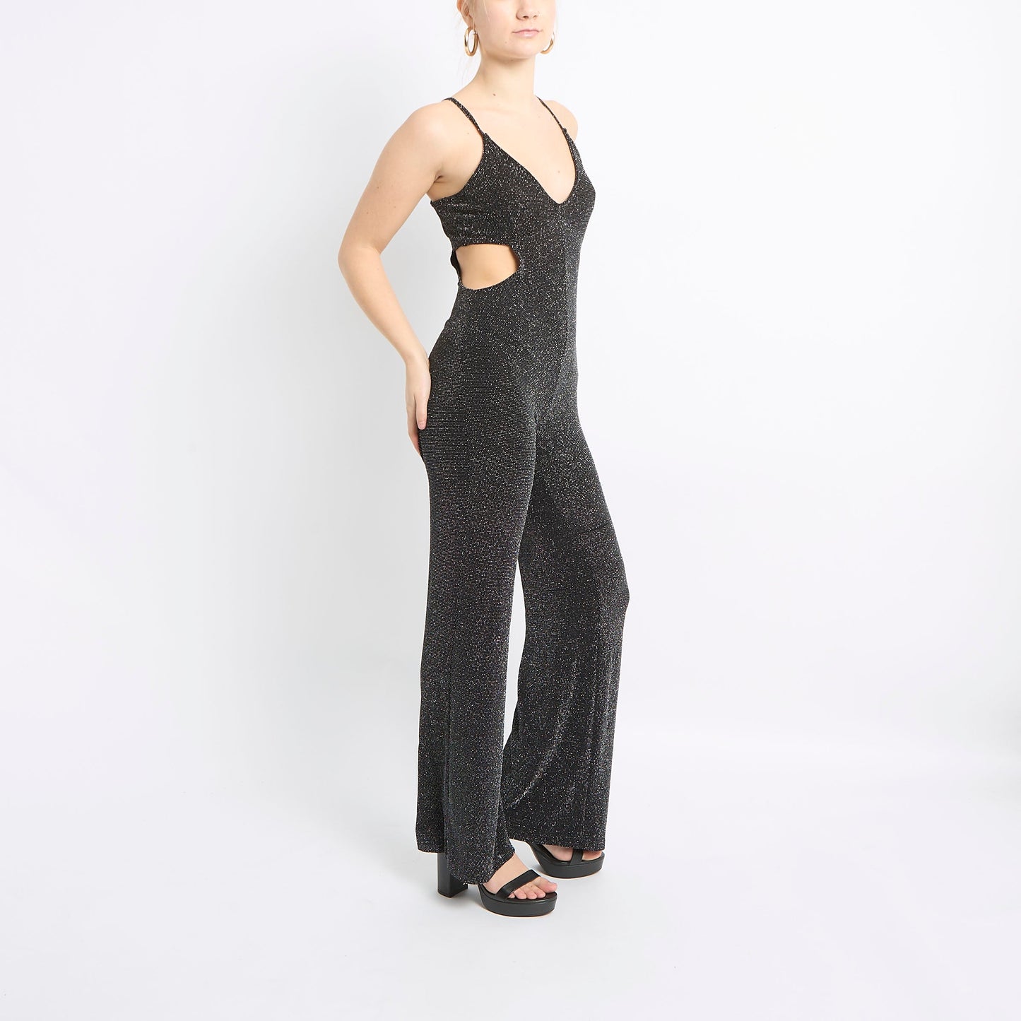 Strappy Detail Sparkly Jumpsuit - UK 10