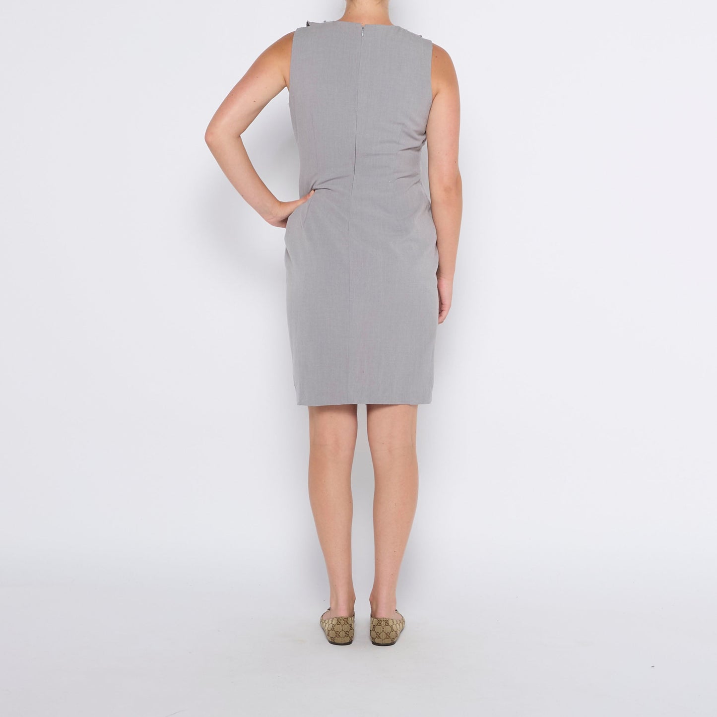 Calvin Klein Frill  Sleeveless Knee Length Dress - UK 10