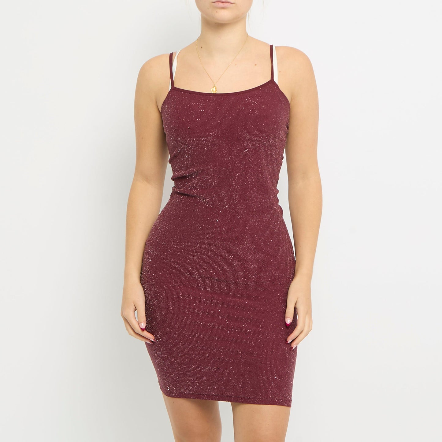 Sparkly Elasticated Bodycon Midi Dress - UK 10